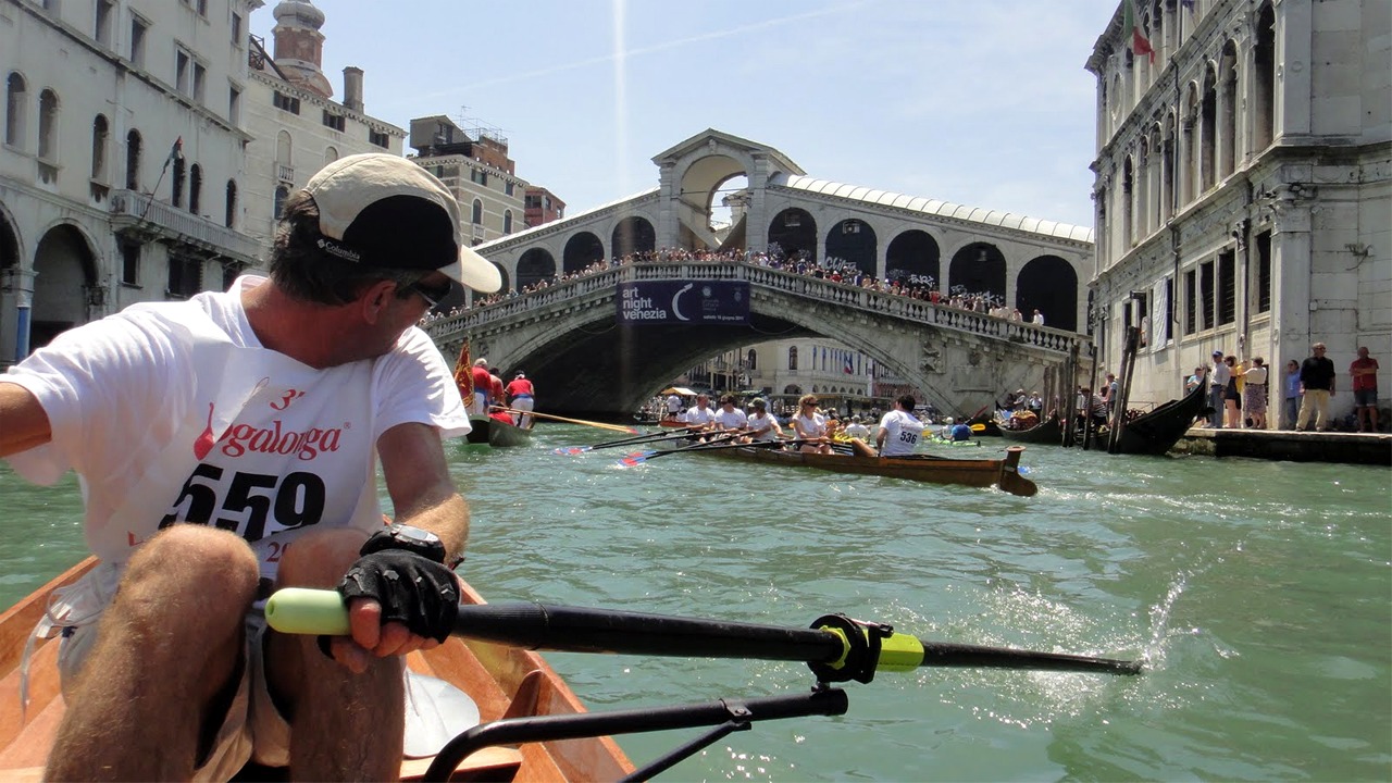 Arriv&eacute;e sur le Rialto. L&eacute;gende de Fran&ccedil;ois : "Faut pas rater l'instant"... 