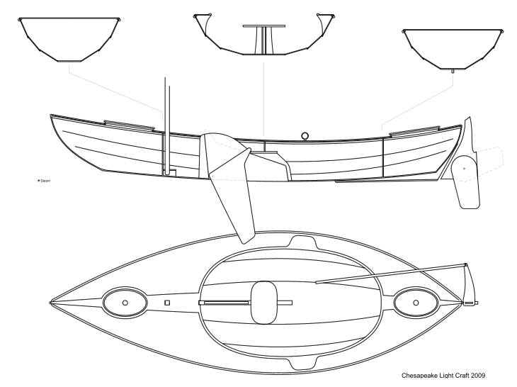 Suite &agrave; l'int&eacute;r&ecirc;t soudain suscit&eacute; par le Skerry Raid (c'est ainsi que j'ai d&eacute;cid&eacute; de nommer en France l'Expedition Skerry, car j'ai d&eacute;j&agrave; un Expedition Wherry), j'ai d&eacute;cid&eacute; d'en construire un exemplaire cet hiver, afin de le tester au printemps, et plus si affinit&eacute;s. On pourra notamment le voir (et l'essayer) lors du prochain Rassemblement Arwen Marine, fin avril 2015. Par rapport au Skerry standard, celui-ci est semi-pont&eacute;, et la cloison centrale et son banc ont &eacute;t&eacute; supprim&eacute;s afin d'ouvrir l'espace int&eacute;rieur sur toute sa longueur pour pouvoir dormir &agrave; bord. D'usage plus universel, la d&eacute;rive sabre est remplac&eacute;e par une d&eacute;rive pivotante, que je modifierai l&eacute;g&egrave;rement pour la rendre extractible comme celle de Gandalf. Je compte d'ailleurs proposer ce type de type de d&eacute;rive en option sur le Skerry standard tr&egrave;s bient&ocirc;t, avec un compartiment &eacute;tanche sous le banc central. 