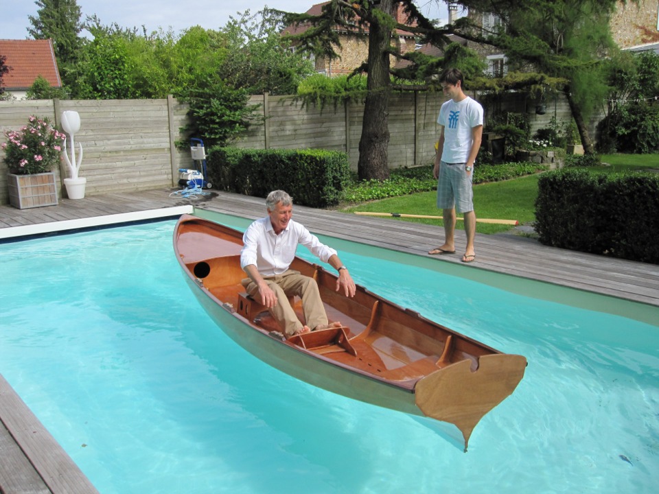 Le plan d'eau est un peu limité pour évoluer à l'aviron... 