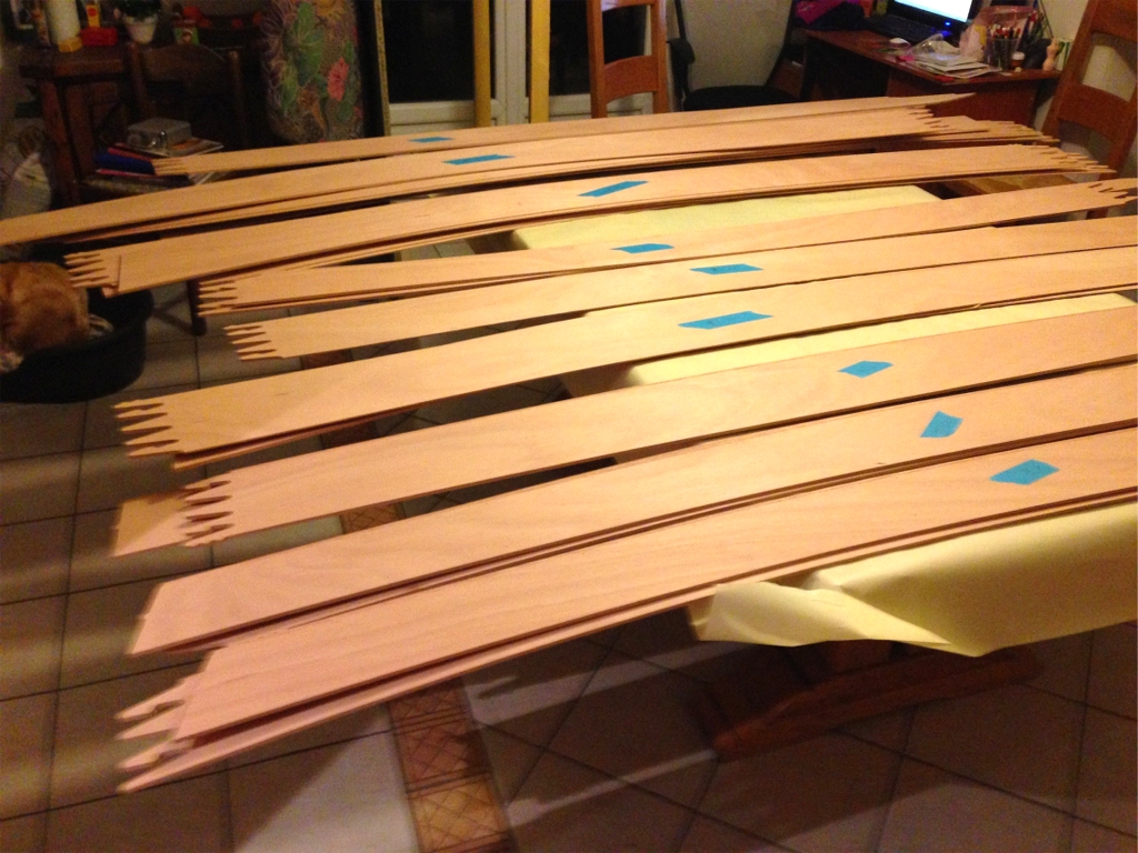 Voici toutes les demies virures, qu'Herv&eacute; a &eacute;tiquet&eacute;es d'apr&egrave;s le sch&eacute;ma d'identification fourni dans le manuel de construction. 