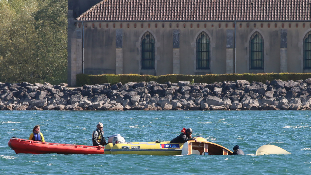 Nous n'avons pas tout &agrave; fait autrant de bateaux de s&eacute;curit&eacute; qu'&agrave; la Semaine du Golfe, mais ils sont assur&eacute;ment aussi efficaces ! 