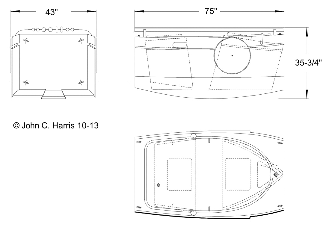 L'id&eacute;e est de pouvoir aller naviguer sur des plans d'eau vari&eacute;s et donc souvent lointains. Un si petit bateau est bien s&ucirc;r transportable, mais s'affranchir de la remorque est encore un plus, notamment lorsque l'on doit prendre un ferry et surtout garer le v&eacute;hicule pendant que l'on navigue. Le croiseur minimum est donc "emboitable" (c'est la traduction du "Nesting" de son nom. Et pourquoi pas en charger toute une flottille dans un container pour permettre &agrave; tout un groupe d'amis d'aller s'aligner &agrave; l'Everglades Challenge? 