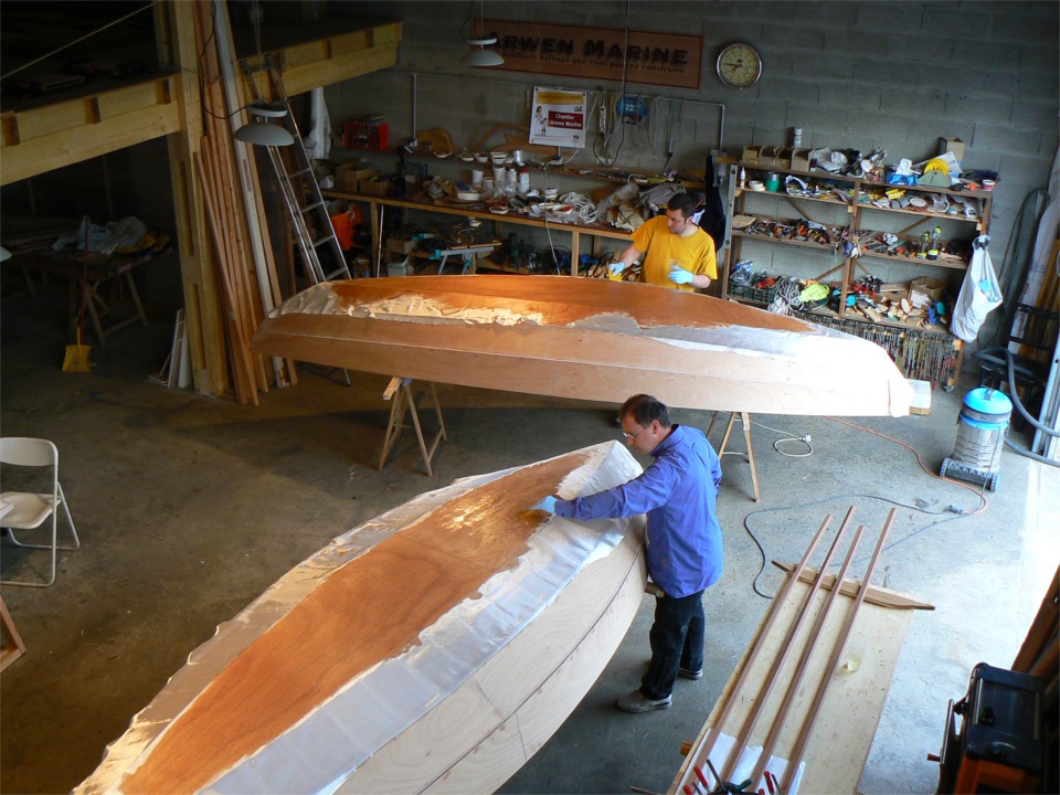 En avril-mai, premier stage de "construction accompagn&eacute;e" avec Olivier et Jean-David, qui sont venus &agrave; l'atelier construire chacun un Skerry. 