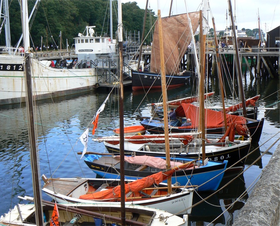 Une jolie brochette de petits bateaux de travail le long du quai face à la place de l'enfer. 