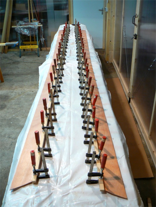 Collage des serres sur les carreaux. 