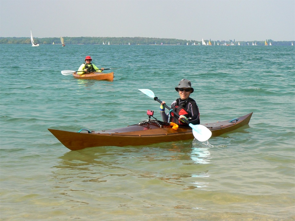 Au premier plan, Fr&eacute;d&eacute;rique et son Shearwater 14, devant Michel dans son Wood Duck 12. 