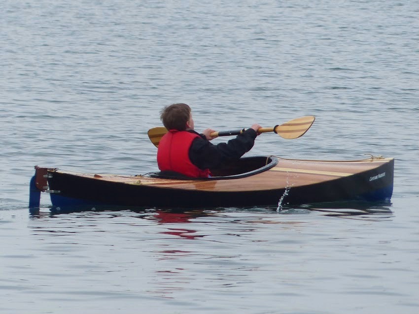 Le magnifique Wood Duck 12 Hybride "Capitaine Haddock", construit cet hiver par Christophe.