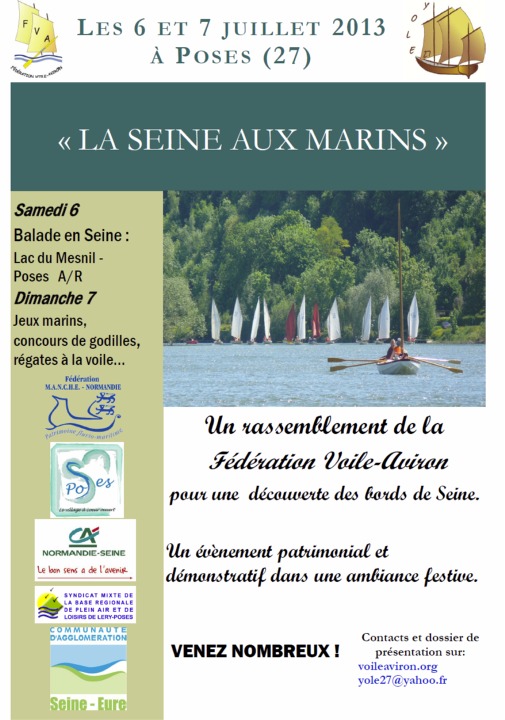 Ne rangez pas encore l'agenda : avant la Fête des Canots, il y a "La Seine aux Marins", les 6 et 7 juillet prochains sur la Seine, juste en amont de Rouen. Vous trouverez tous les détails sur le site de la FVA. 